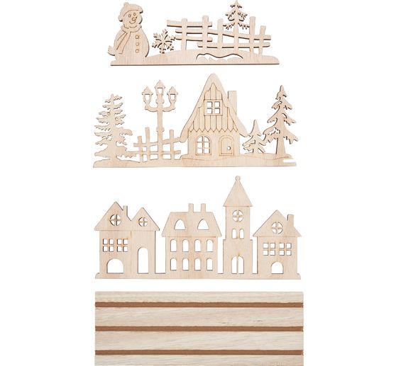 VBS Wooden building kit "Village with snowman"