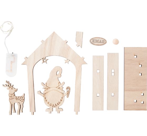 VBS Holz-Steckmotiv "Wichtelhaus", inkl. LED
