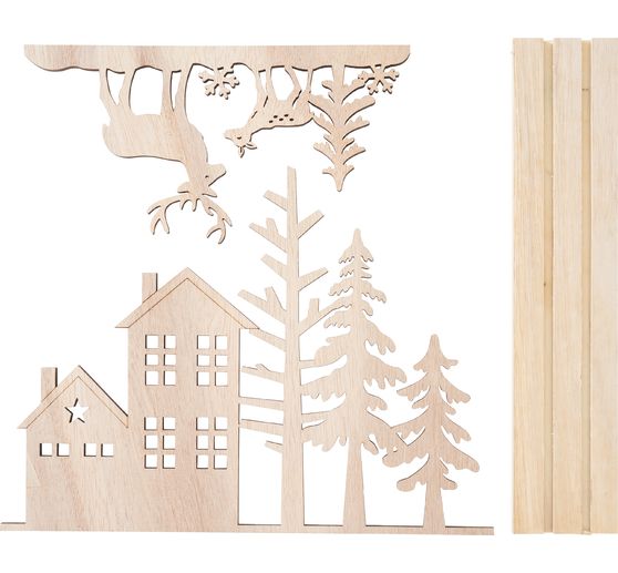 VBS Holz-Steckmotiv "Rentiere am Waldesrand"