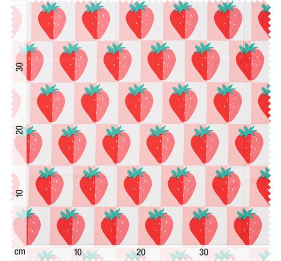 Baumwoll-Stoff "Erdbeeren"