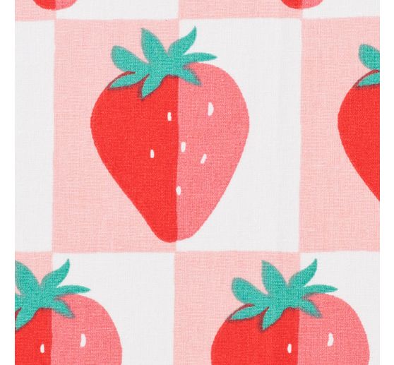 Baumwoll-Stoff "Erdbeeren"