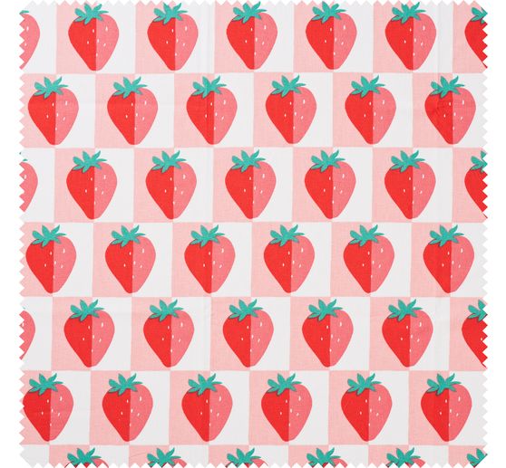 Baumwoll-Stoff "Erdbeeren"