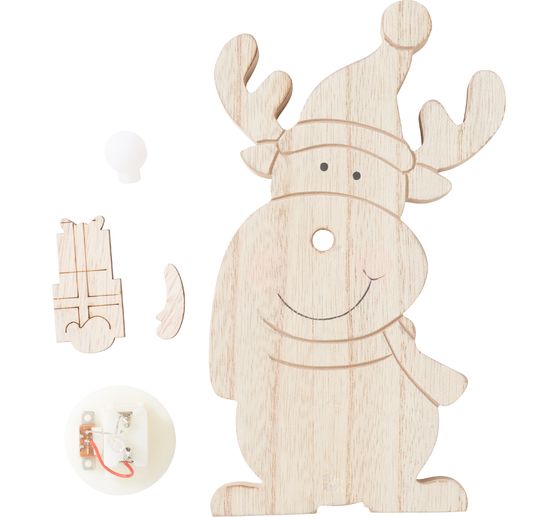 VBS Wooden elk with LED nose