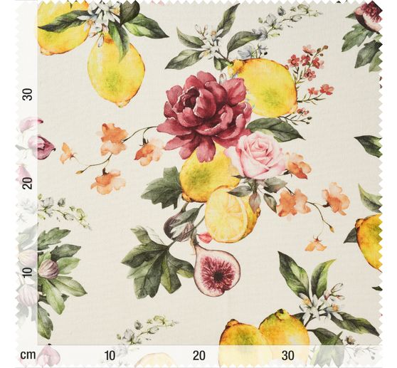 Baumwoll-Stoff "Lemon and Roses"