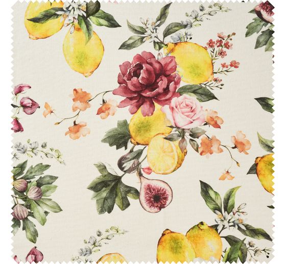 Baumwoll-Stoff "Lemon and Roses"