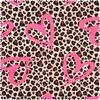 Sweat-Stoff Neon Print "Leopard mit Herz"
