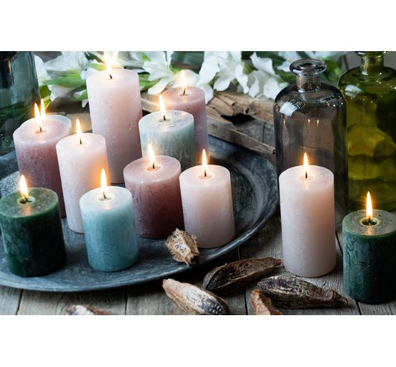 Adventskerzen "Rustic", abgestuft, 4er-Set