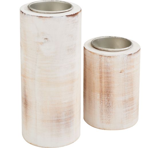 VBS Deko Holz Teelichthalter, 2er Set