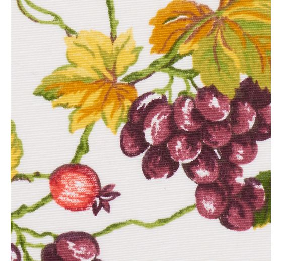 Dekostoff Leinenoptik "Obst und Blätter"