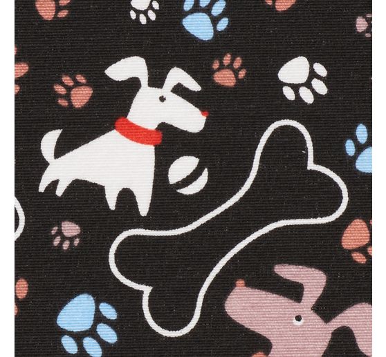 Dekostoff Leinenoptik "Dogs"