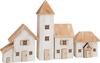 Wooden houses, 4 pieces