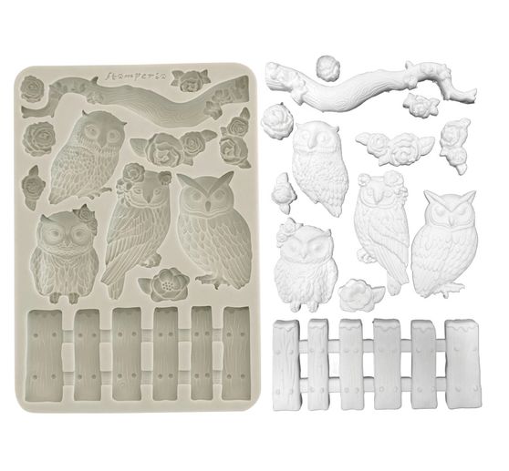 Silikonform A5 "The Owl's House - Owls and Branch"