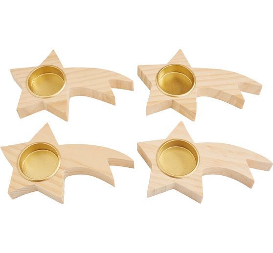 Holz-Metall-Adventsring "Sterne", zum Zusammenstecken
