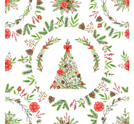Decoration fabric linen optics "Christmas tree"