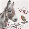 Serviette "Donkey And Robin"