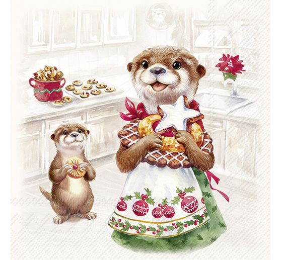 Serviette "Otter Family Baked"
