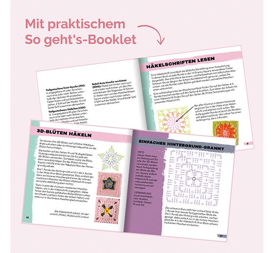Häkel-Karten Granny Square "Blumen"