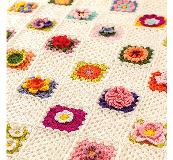 Häkel-Karten Granny Square "Blumen"