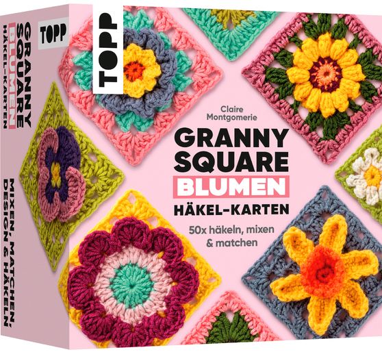Häkel-Karten Granny Square "Blumen"