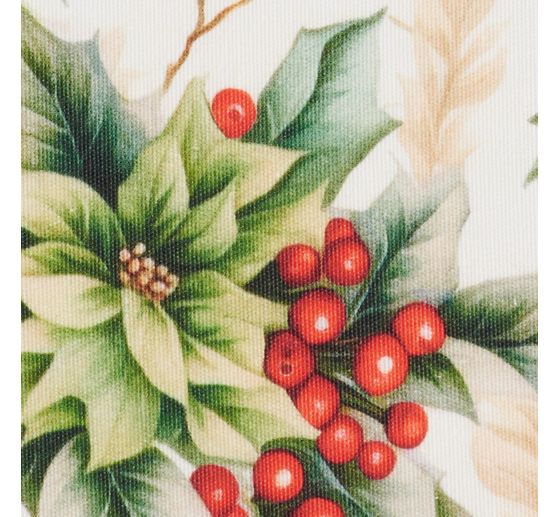 Decoration fabric linen optics "Ilex berries"