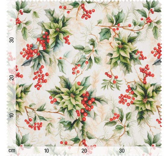 Decoration fabric linen optics "Ilex berries"