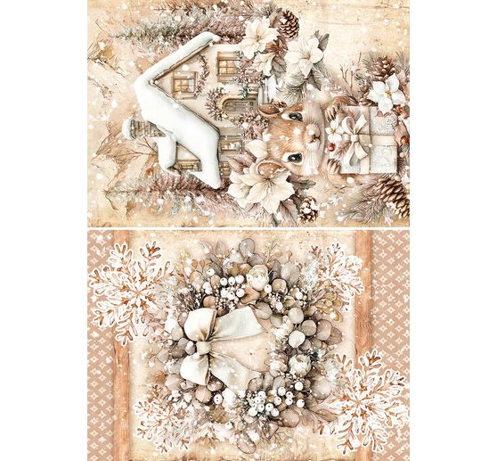 Motif straw silk assortment "Winter Season", set of 8
