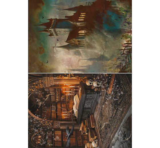 Motiv-Strohseiden Sortiment "Dark Akademia", 8er-Set