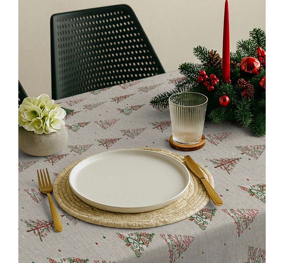 Baumwoll-Stoff "Weihnachtsbäume", Acryl beschichtet