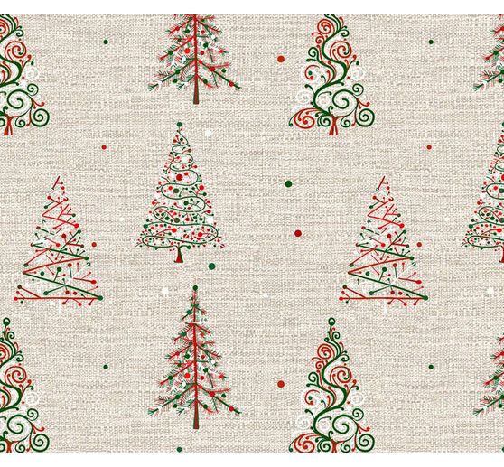 Baumwoll-Stoff "Weihnachtsbäume", Acryl beschichtet