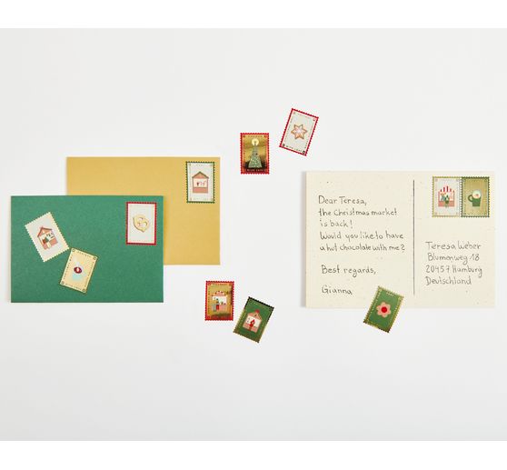 Stickerrolle "Briefmarken Weihnachtspost"