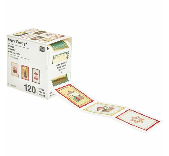 Stickerrolle "Briefmarken Weihnachtspost"