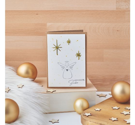 VBS Double cards with envelopes "Kraft paper", 50 pieces