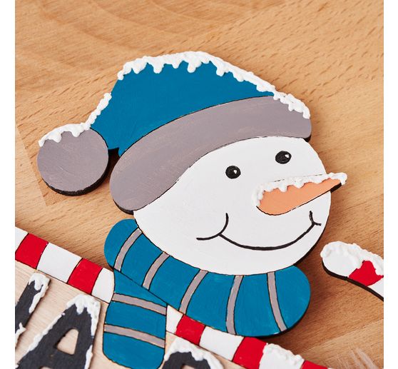 VBS Holz-Stecker mit Schild "Schneemann"