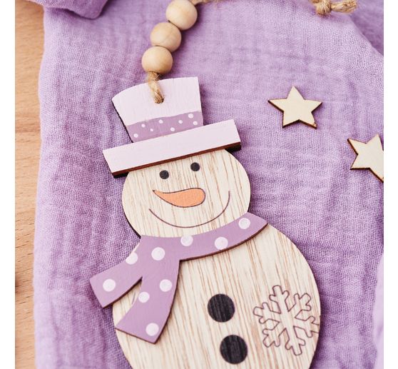 VBS Wooden decoration pendant "Gnome and snowman", set of 2