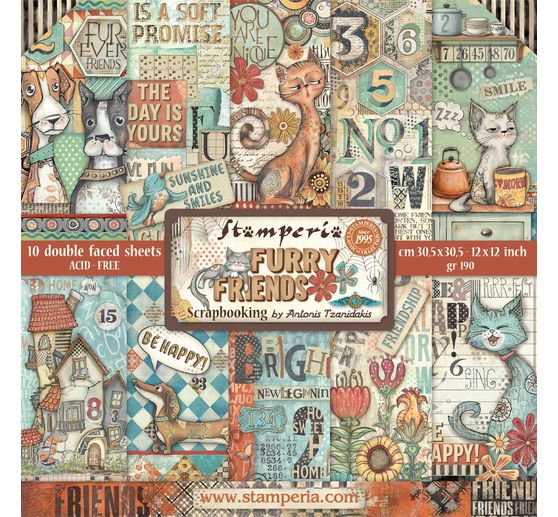 Scrapbook-Block "Furry Friends"