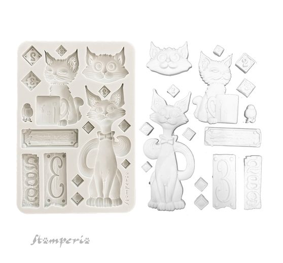 Silikonform A5 "Furry Friends - Cats"