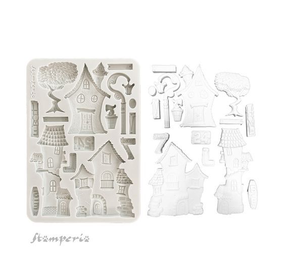 Silikonform A5 "Furry Friends - Houses"