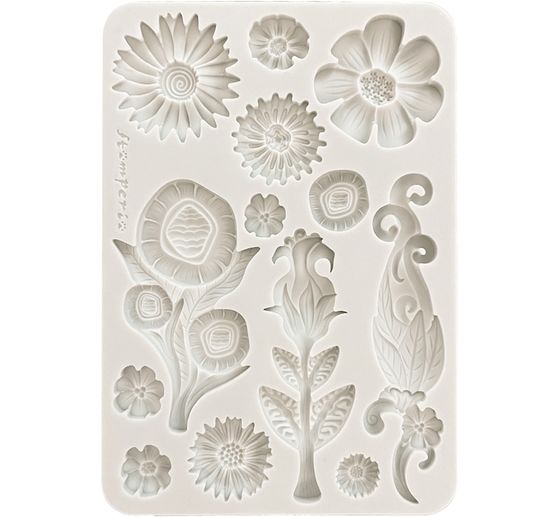 Silikonform A5 "Furry Friends - Flowers"