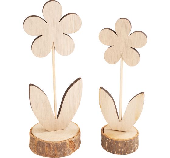 VBS Holz-Blumen "Margerite", 2er-Set
