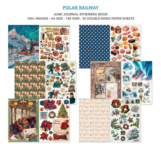 Junk Journal & Ephemera Book "Polar Railway"