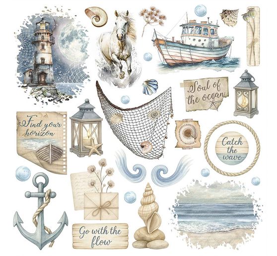 Rub On assortment "Silent Sea"