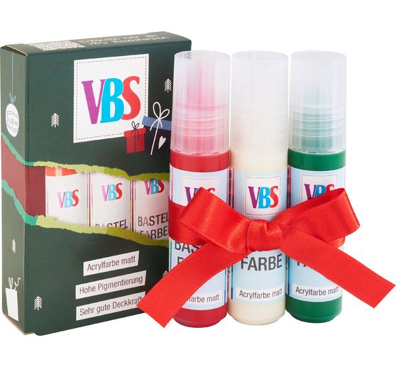 Gratisartikel: VBS Bastelfarben-Set "Xmas Color Box", 3 x 20 ml