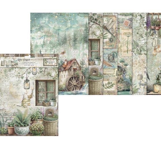 Motiv-Strohseiden Sortiment "Herbarium Silvae", 6er-Set