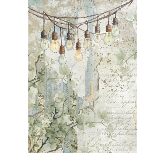 Motiv-Strohseide Backgrounds "Herbarium Silvae", 8er Set