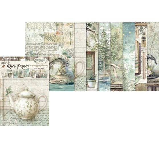 Motiv-Strohseiden Sortiment "Herbarium Silvae", 8er Set