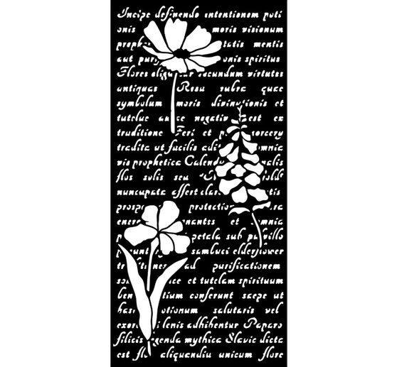 Stencil "Herbarium Silvae - Letter With Flowers"