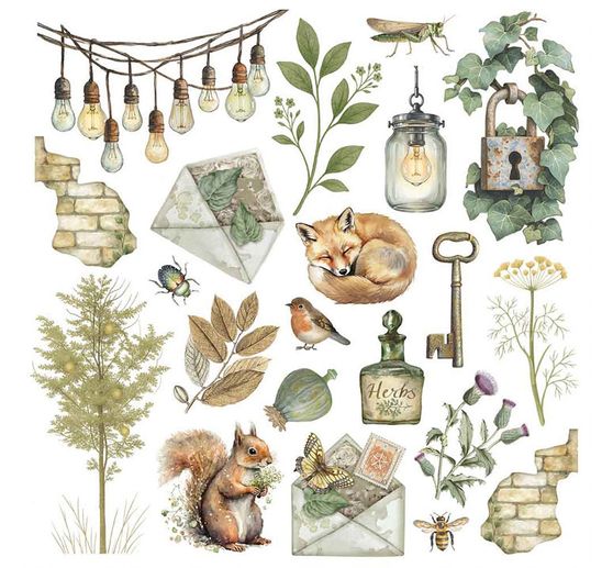 Rub On assortment "Herbarium Silvae"