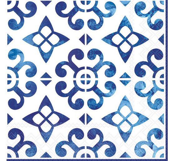 Napkin "Nordic blue tiles"