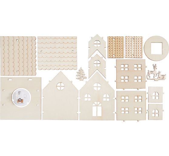 VBS Holzbausatz "Haus mit Turm", inkl. LED