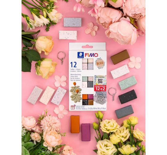 FIMO soft Materialpackung "Boho Effect", 12 Farben
